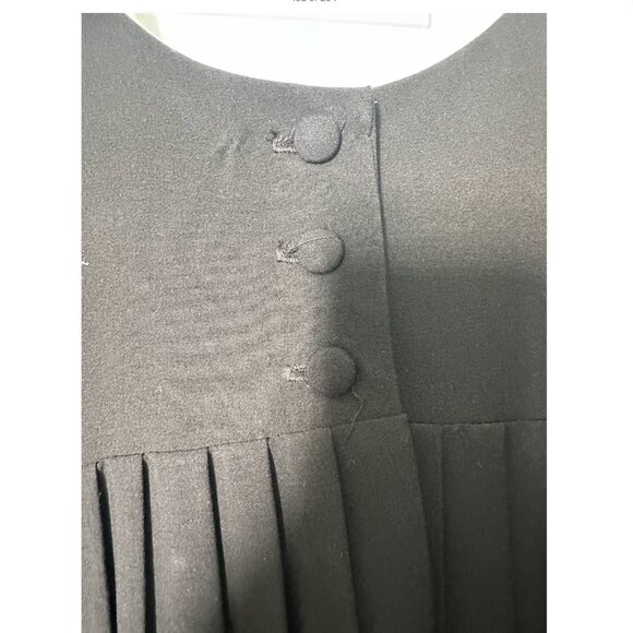 Aqua Black Pleated Mini Dress with Satin Tie – Made in USA Size XS - Picture 7 of 9